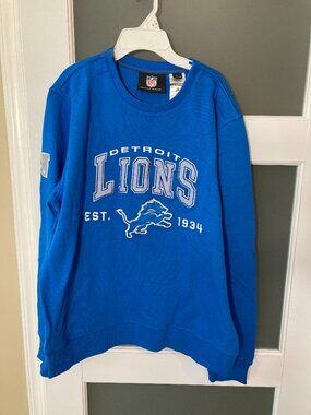 G-III Sports Detroit Lions Adaptive Fleece Crewneck Sweatshirt Large - NWT